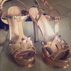 Aldo Platform Metallic Heels